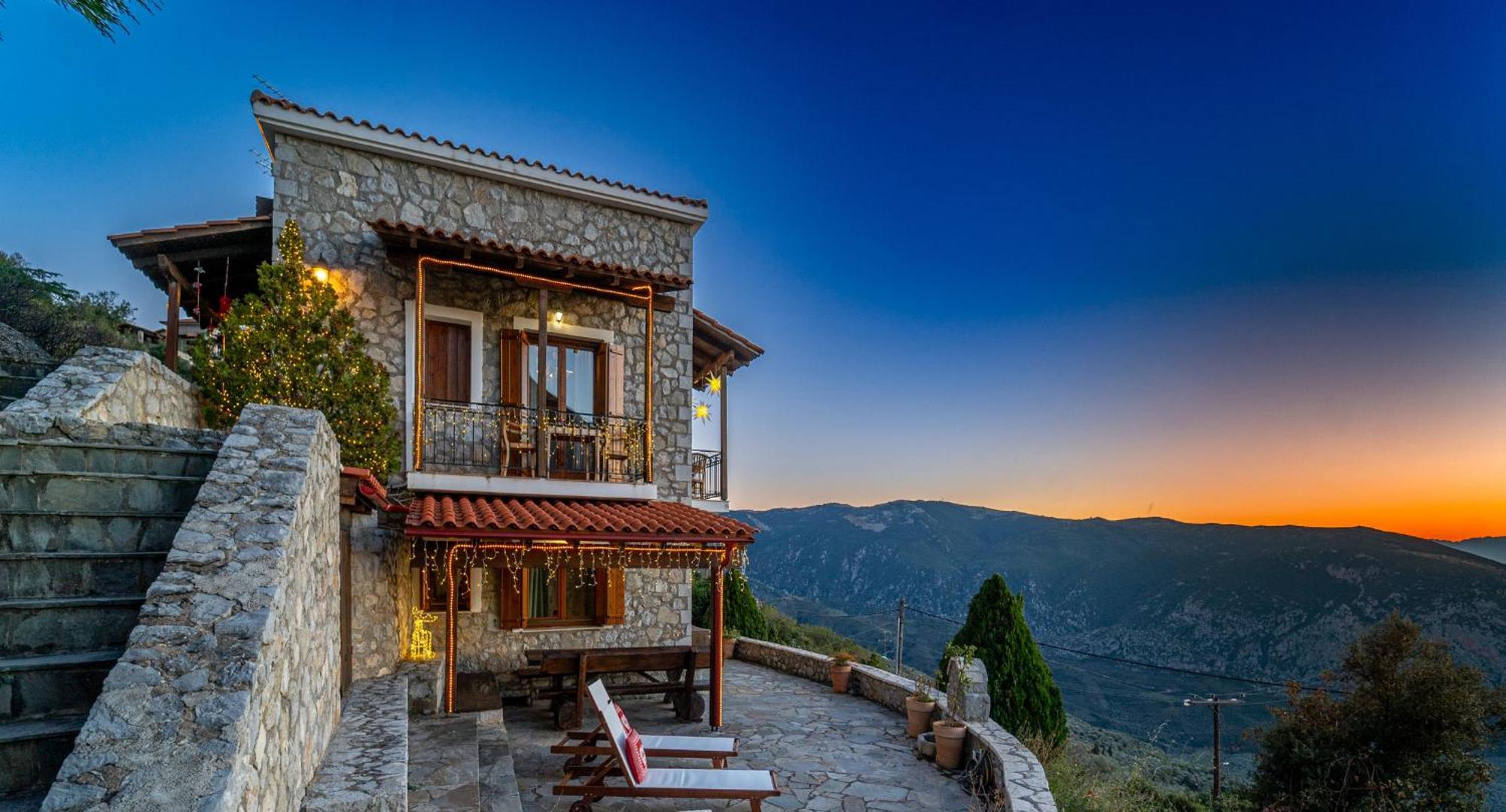 Rock Dandy Deluxe Chalet In Arachova - Delphi, Sauna, Prv Parking, Amazing View מראה חיצוני תמונה