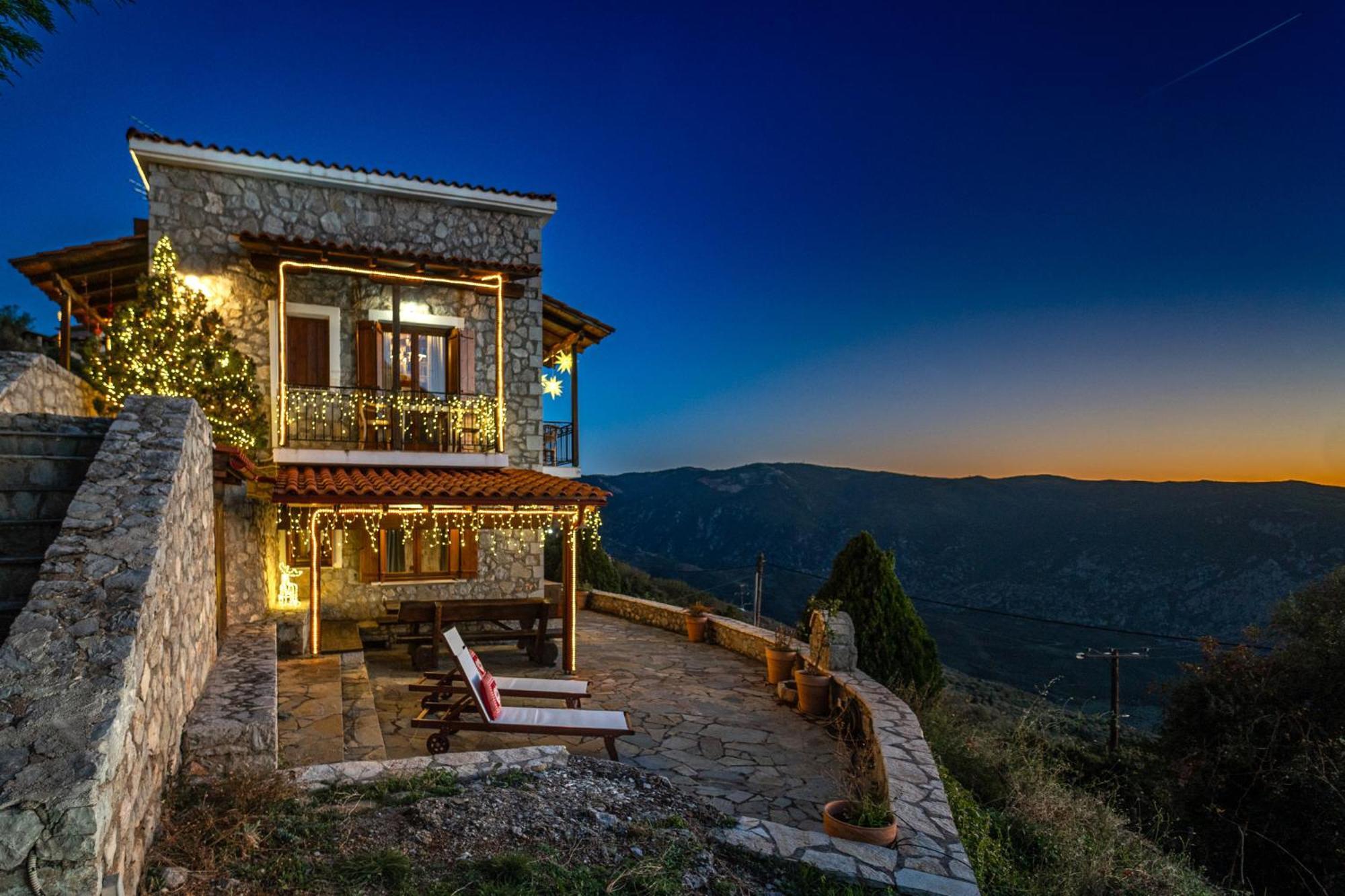 Rock Dandy Deluxe Chalet In Arachova - Delphi, Sauna, Prv Parking, Amazing View מראה חיצוני תמונה