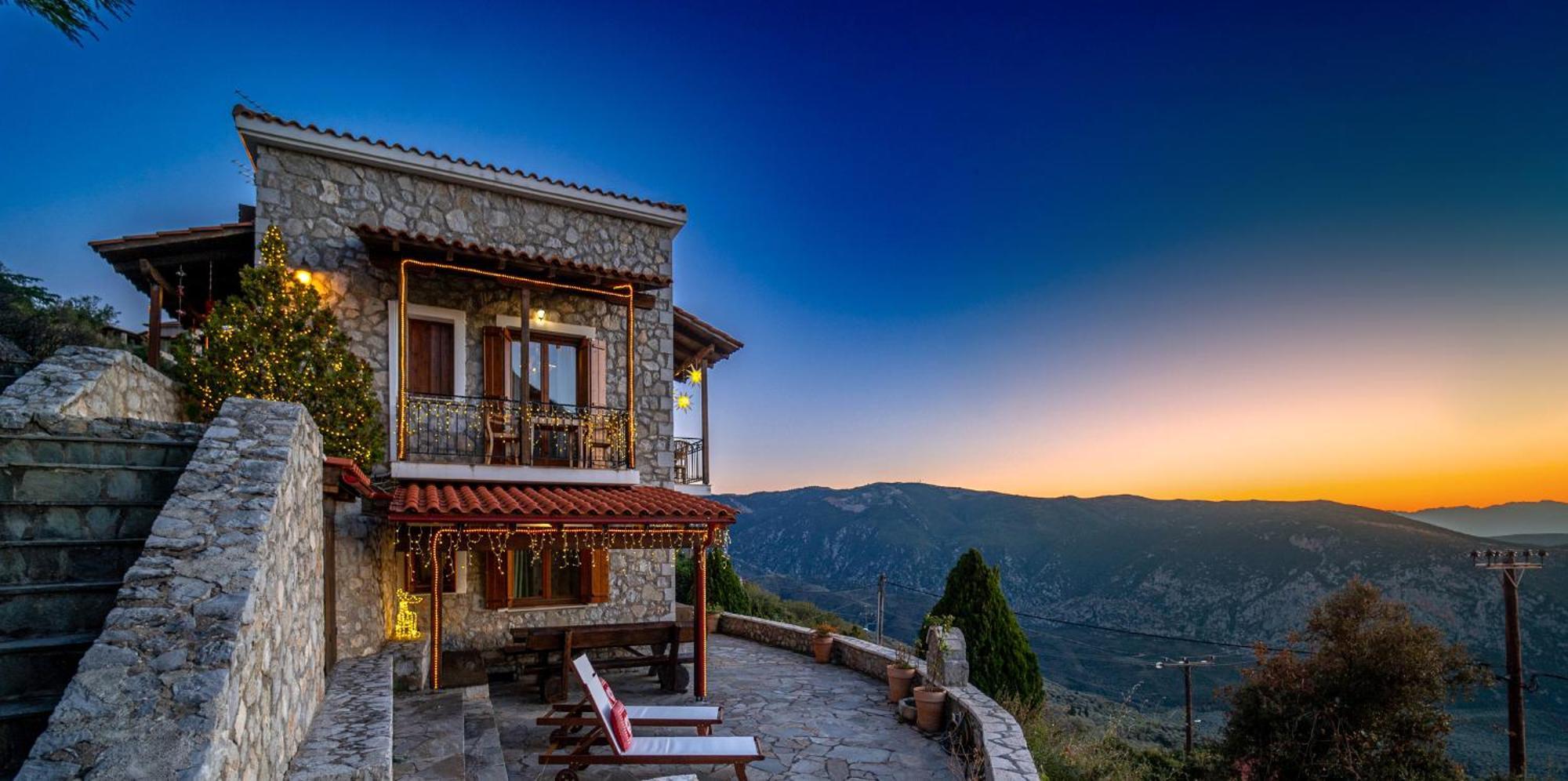 Rock Dandy Deluxe Chalet In Arachova - Delphi, Sauna, Prv Parking, Amazing View מראה חיצוני תמונה