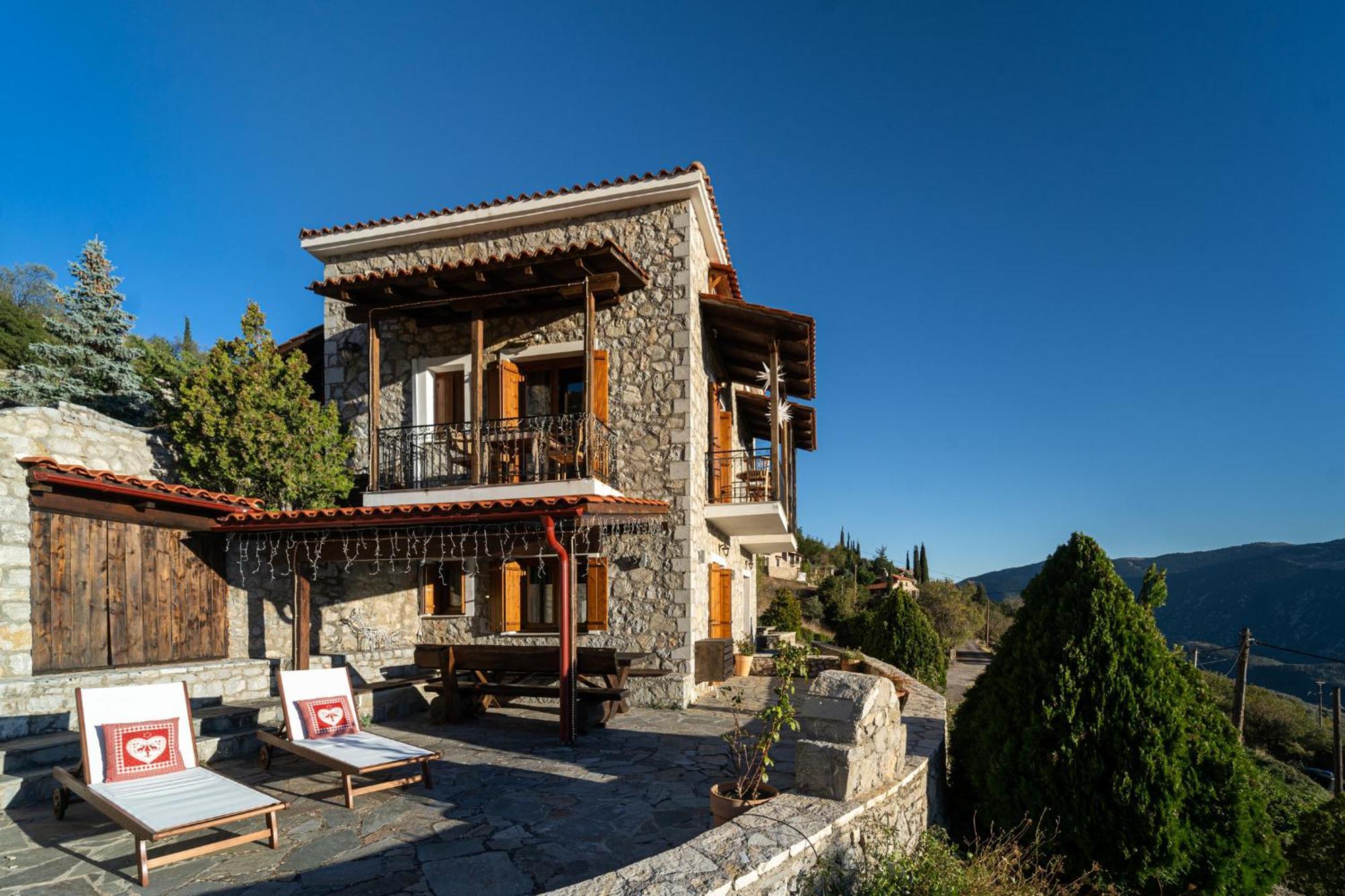 Rock Dandy Deluxe Chalet In Arachova - Delphi, Sauna, Prv Parking, Amazing View מראה חיצוני תמונה