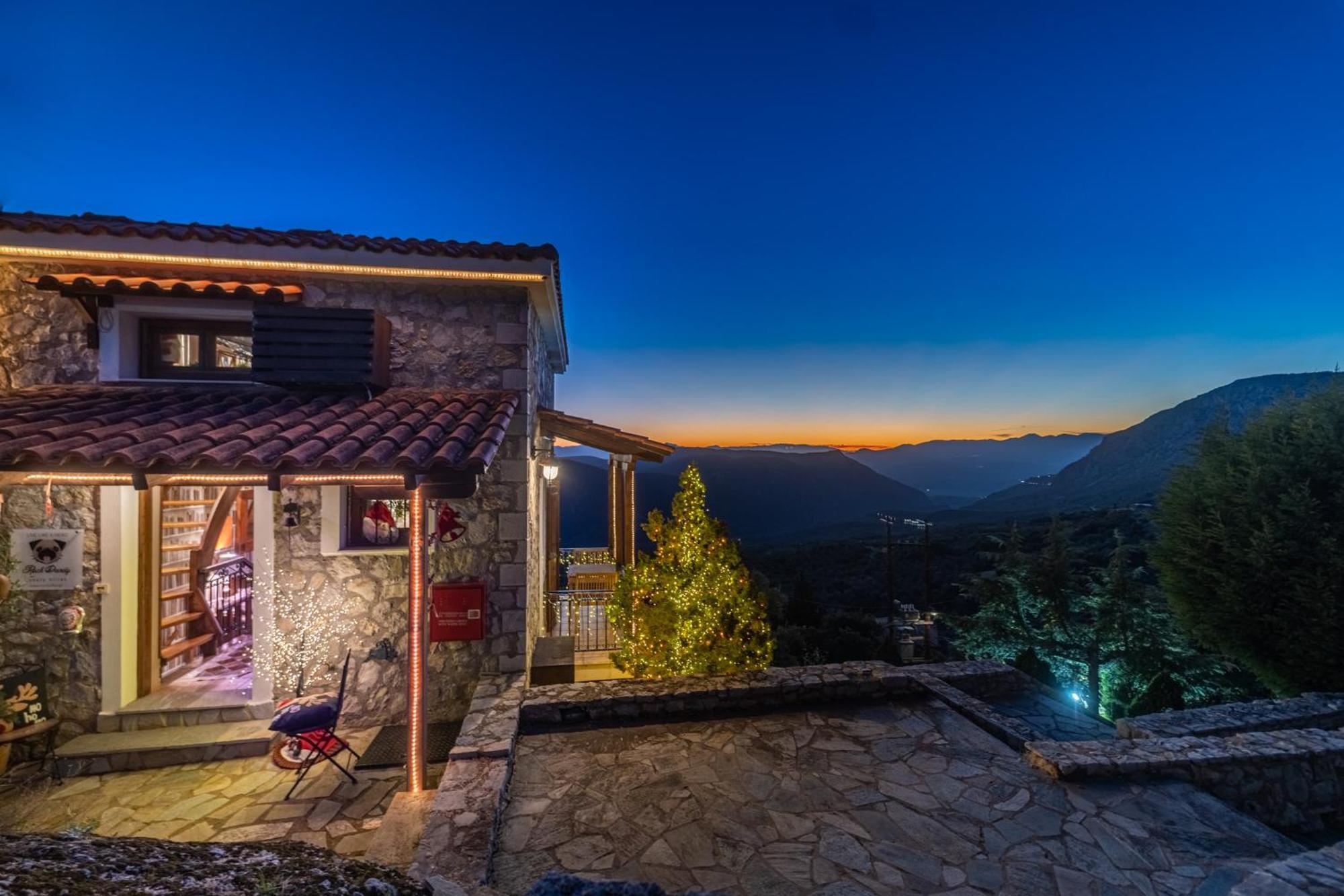 Rock Dandy Deluxe Chalet In Arachova - Delphi, Sauna, Prv Parking, Amazing View מראה חיצוני תמונה